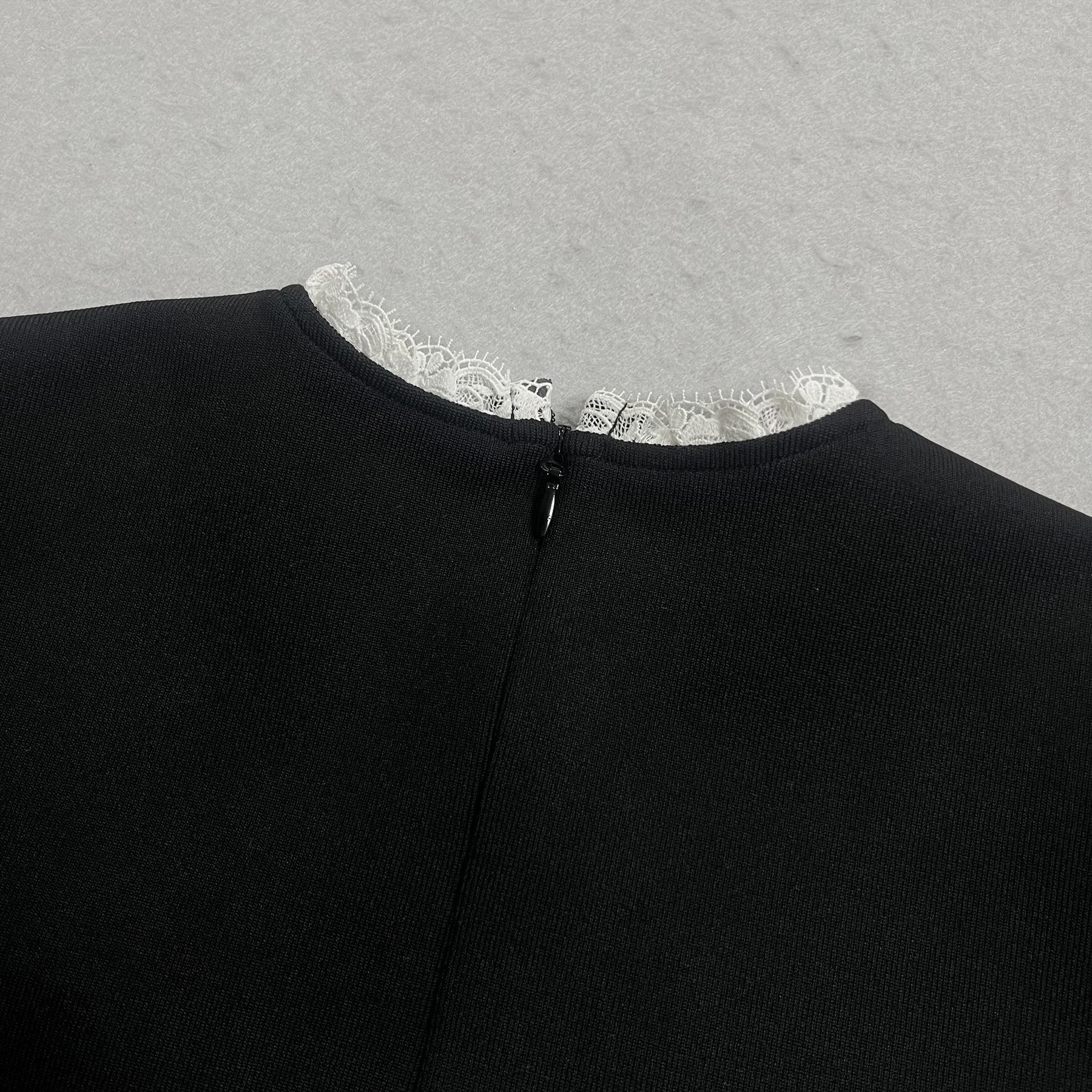 a588f2a91de28c473aa212df0681340e.jpg Fashionslee Women Karolyn Black Lace Trim Bandage Midi Dress