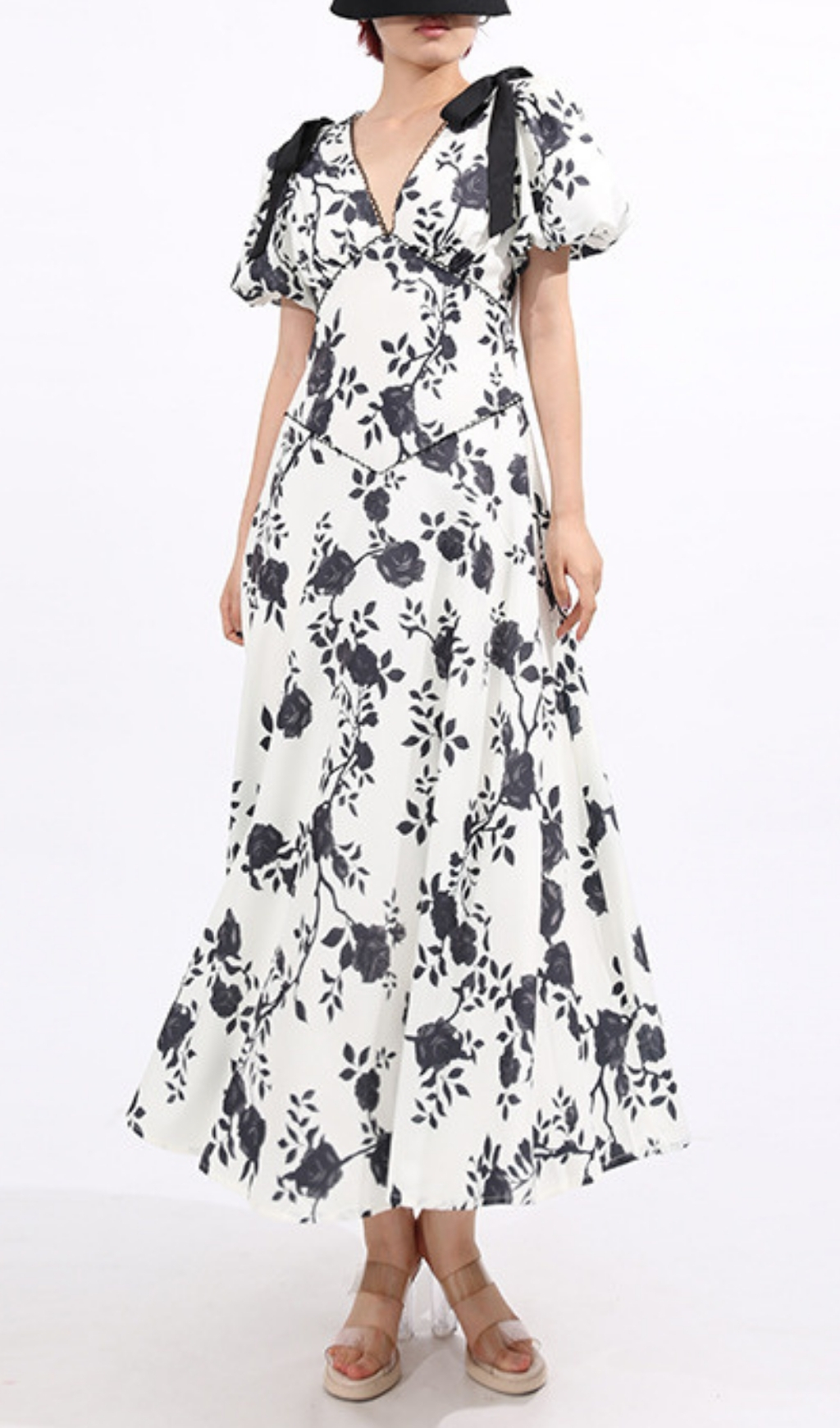 a59ceea0f56617ba544a7fa212596963.jpg Fashionslee Women Filip Flower Printed V-Neck Midi Dress