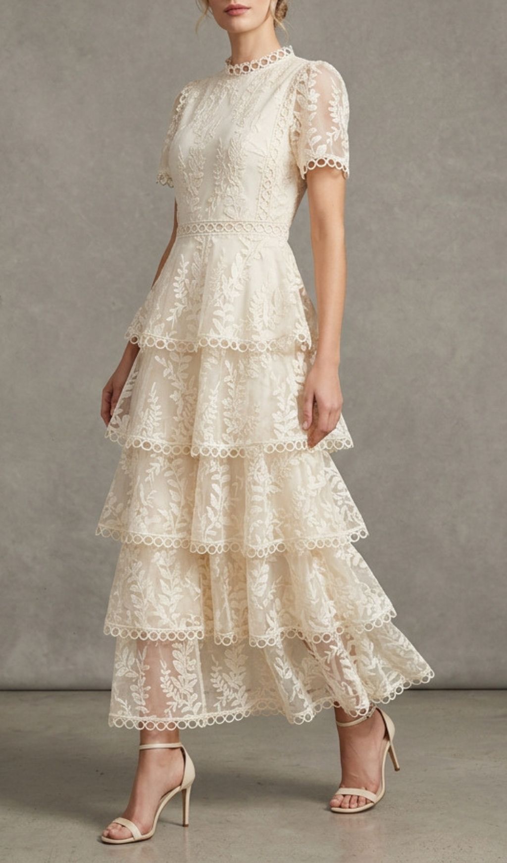 VINTAGE LACE LAYERED MIDI DRESS TRENDING - OWNCI VINTAGE LACE LAYERED MIDI DRESS TRENDING - OWNCI