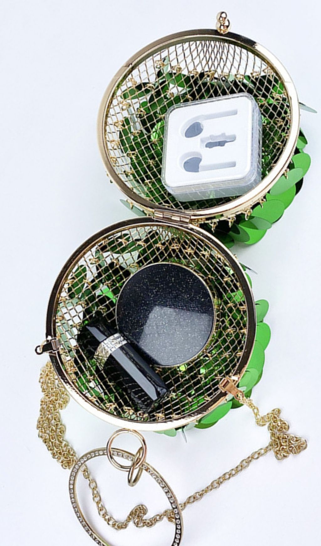 a5f785526b7844104288abea03c7141c.jpg Fashionslee Women Adaiba Green Ball Sequin Bag