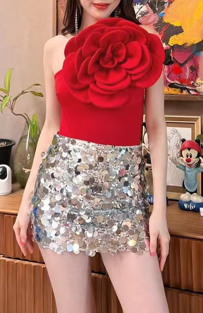 a615c9628d1dafff87a162450034b7ec.jpeg Fashionslee Women Exaggerated 3D Flower Bodysuit In Red