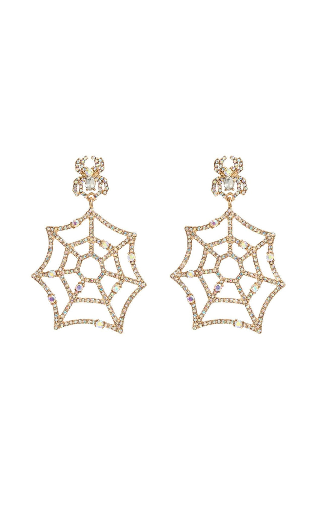 Fashionslee Women Cobweb Rhinestone Earrings