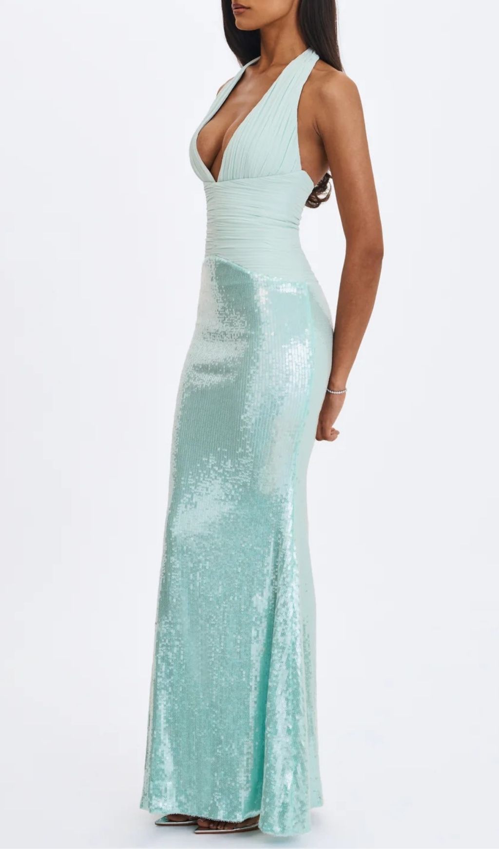 a68e35cddc730b39a06bc2e8c4b3c4b7.jpg Fashionslee Women Kerra Mint Halter Sequin Maxi Dress