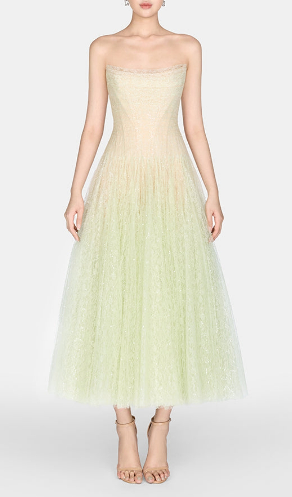 Fashionslee Women Estevan Mint Lace Midi Dress