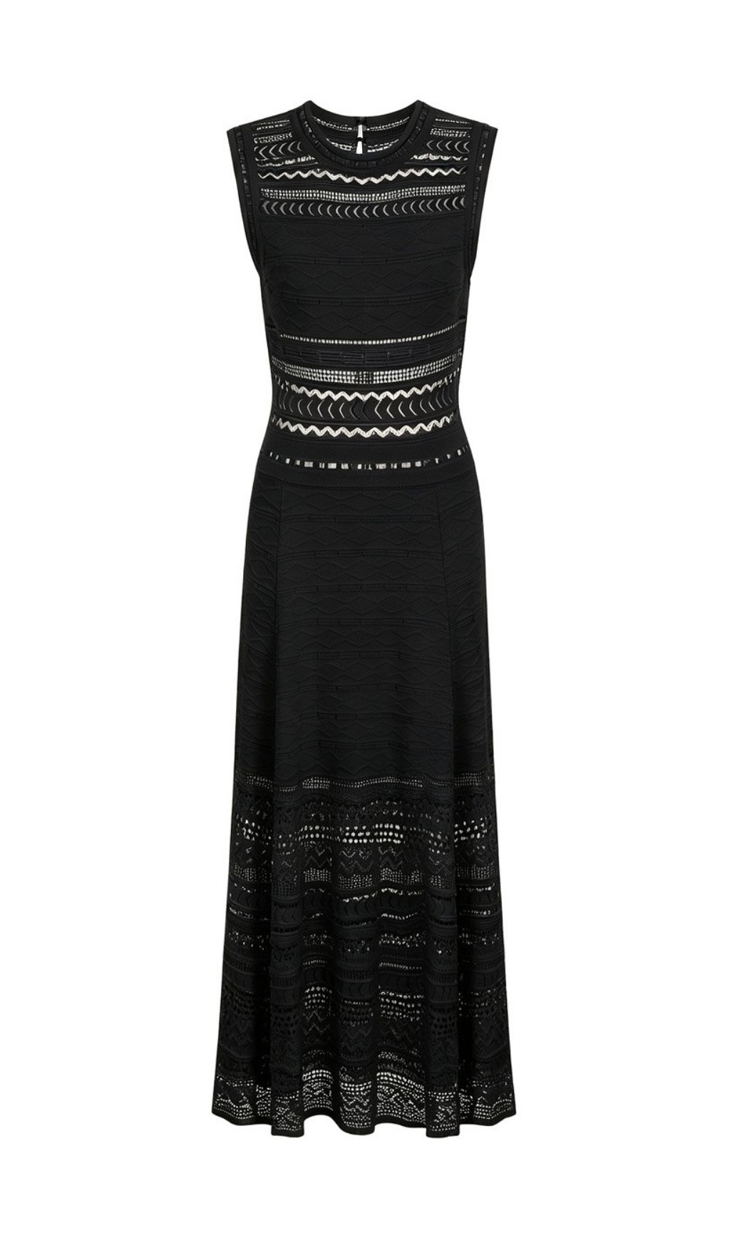 Fashionslee Women Kiana Black Sleeveless Knit Midi Dress