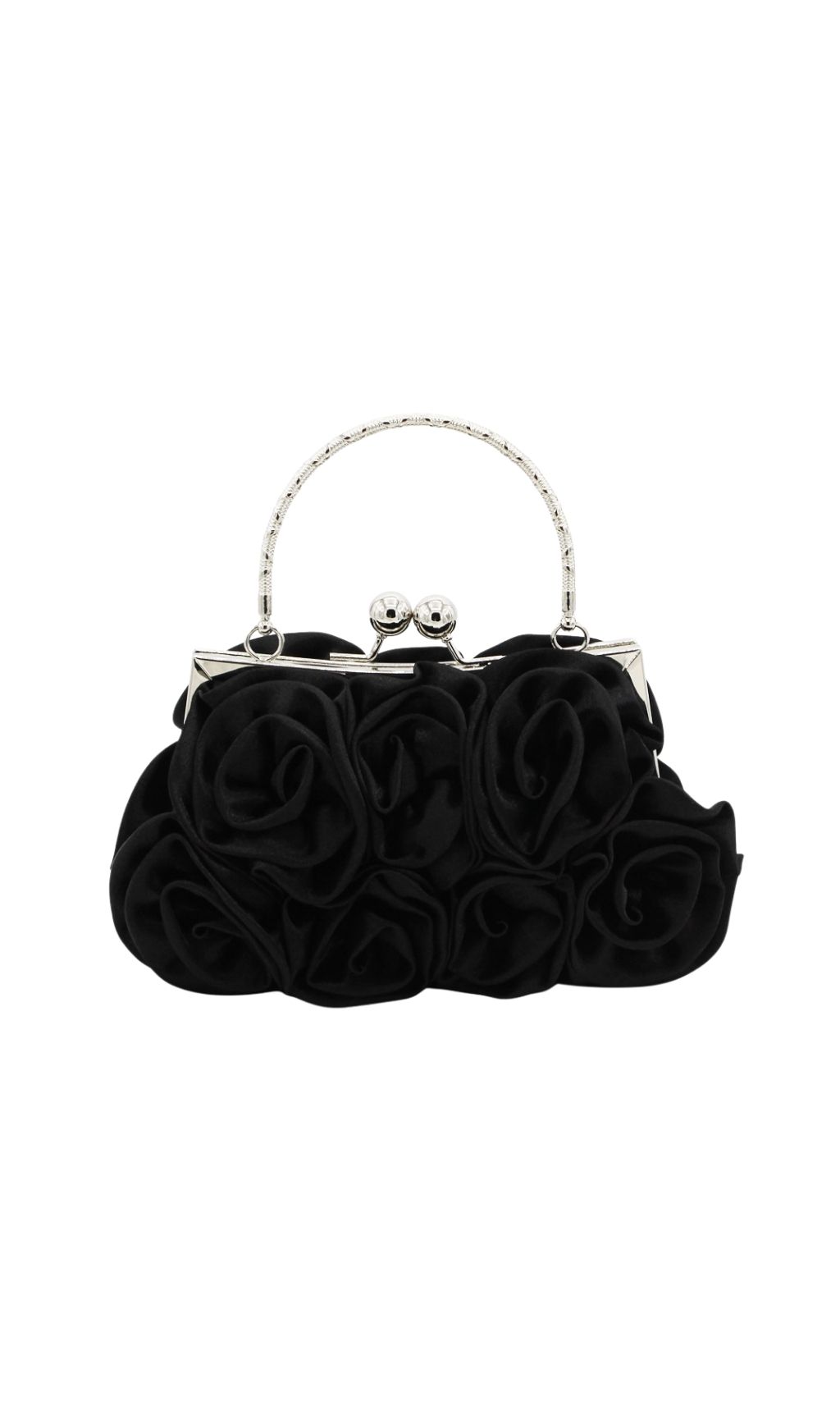 Fashionslee Women Adahy Flower Satin Bag In Black