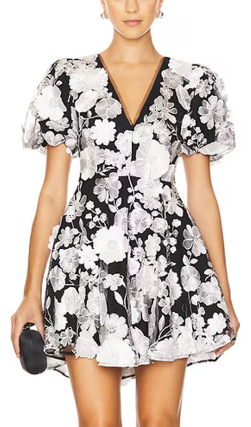 Fashionslee Women Chayan Flower Embroidery Mini Dress