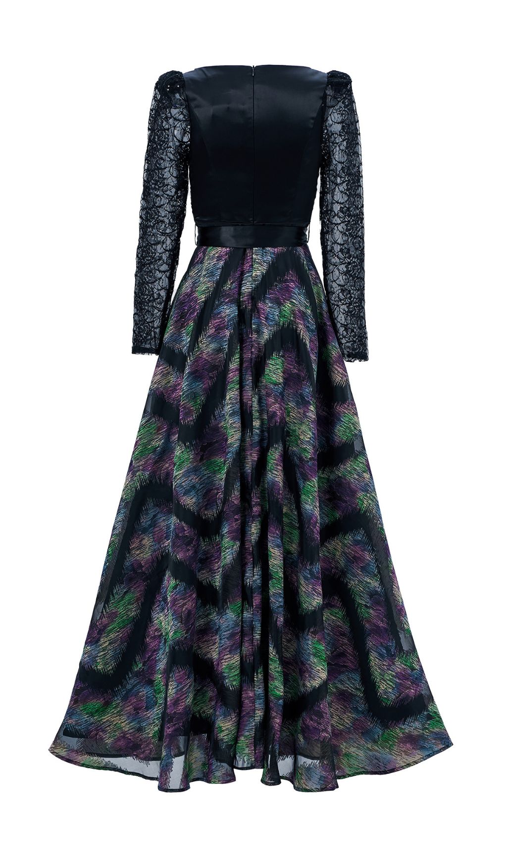Fashionslee Women Ffan Purple Ruched Long Sleeve Maxi Dress