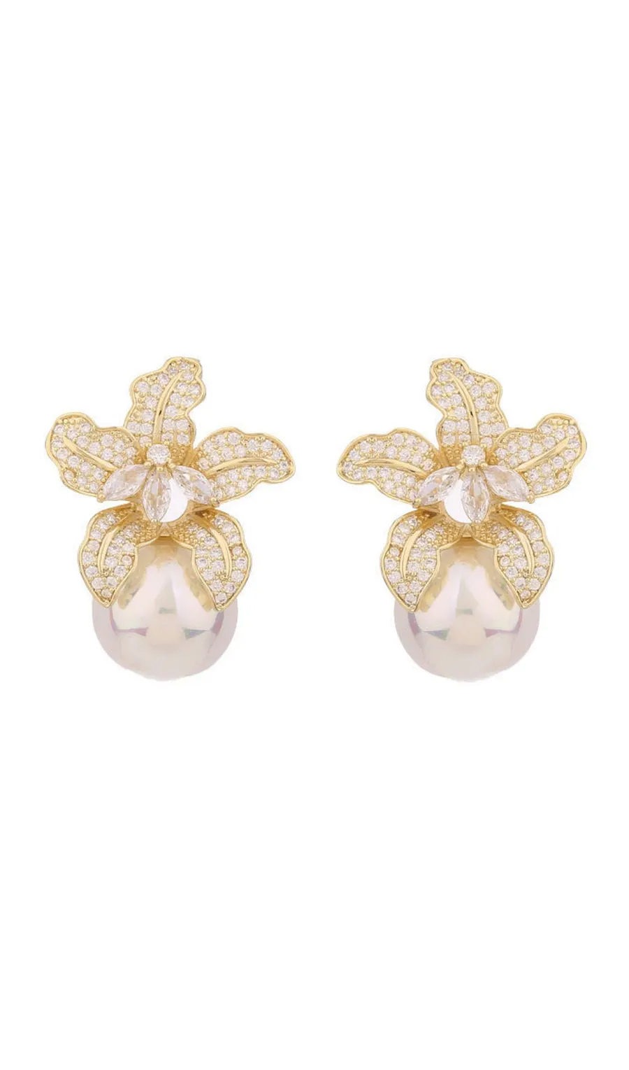 TRENDING GOLD PEARL DROP EARRINGS - OWNCI