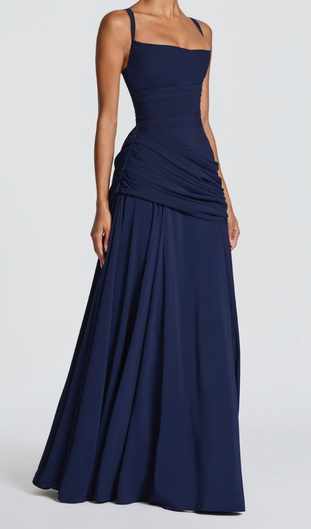 a8601a2f17d96b2be39fc21283b5209c.jpg Fashionslee Women Kellie Navy Strappy Ruched Maxi Dress