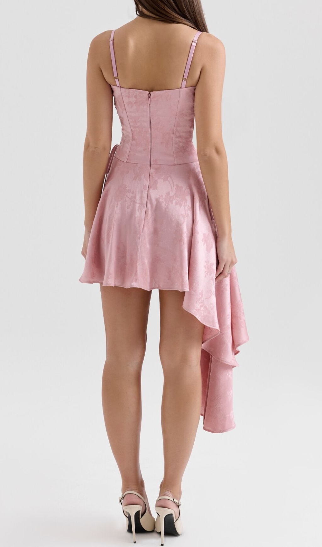 Fashionslee Women Enzo Pink Strappy Mini Dress