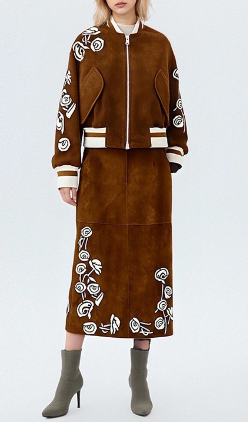 Fashionslee Women Huda Brown Two-Piece Set