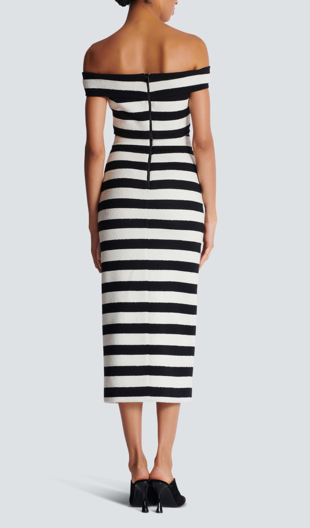 Fashionslee Women Brienne Striped Knitted Midi Skirt Set