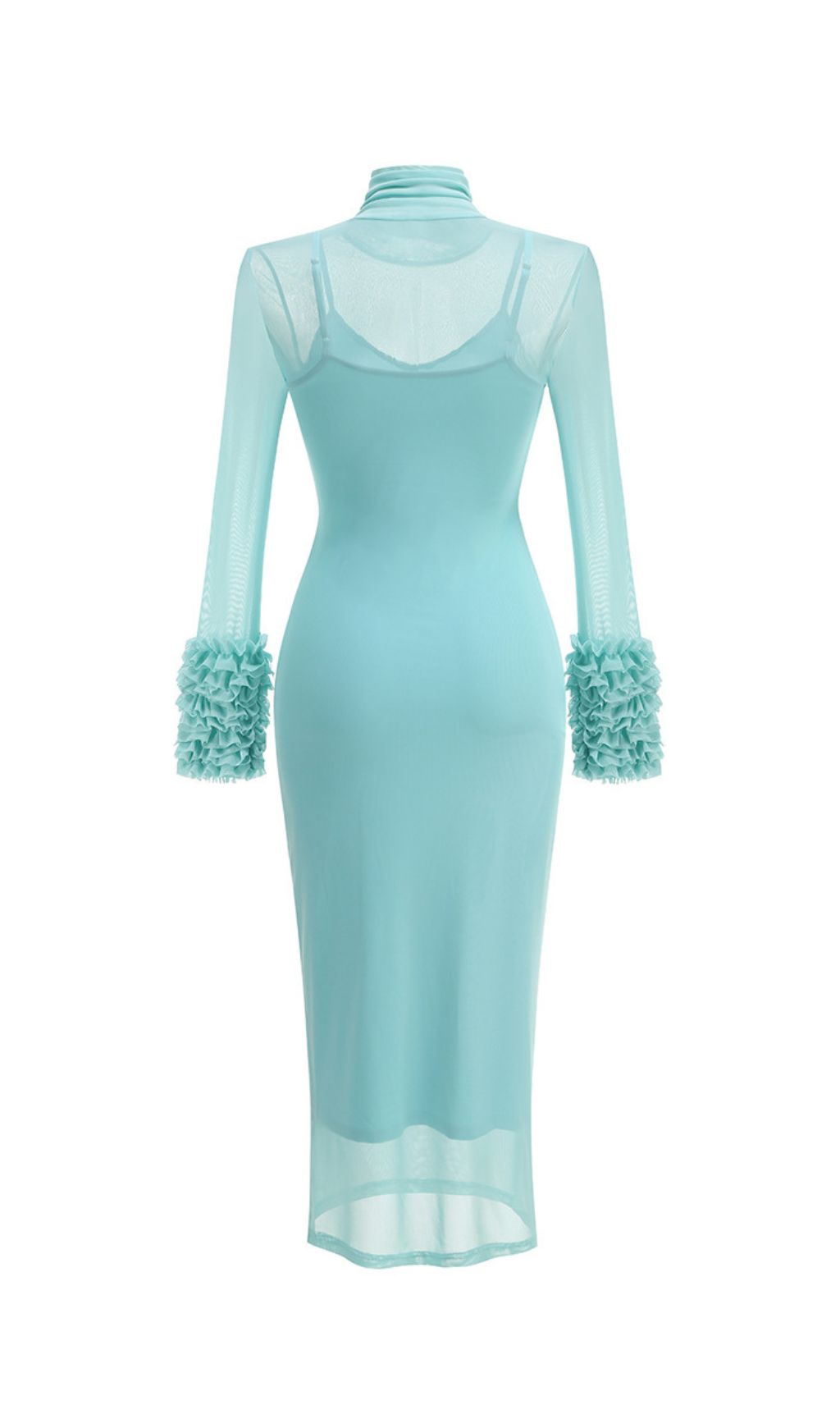 a919bf402be39bd5433f8a39c74ef68a.jpg Fashionslee Women Fabunni Long Sleeve Mesh Midi Dress