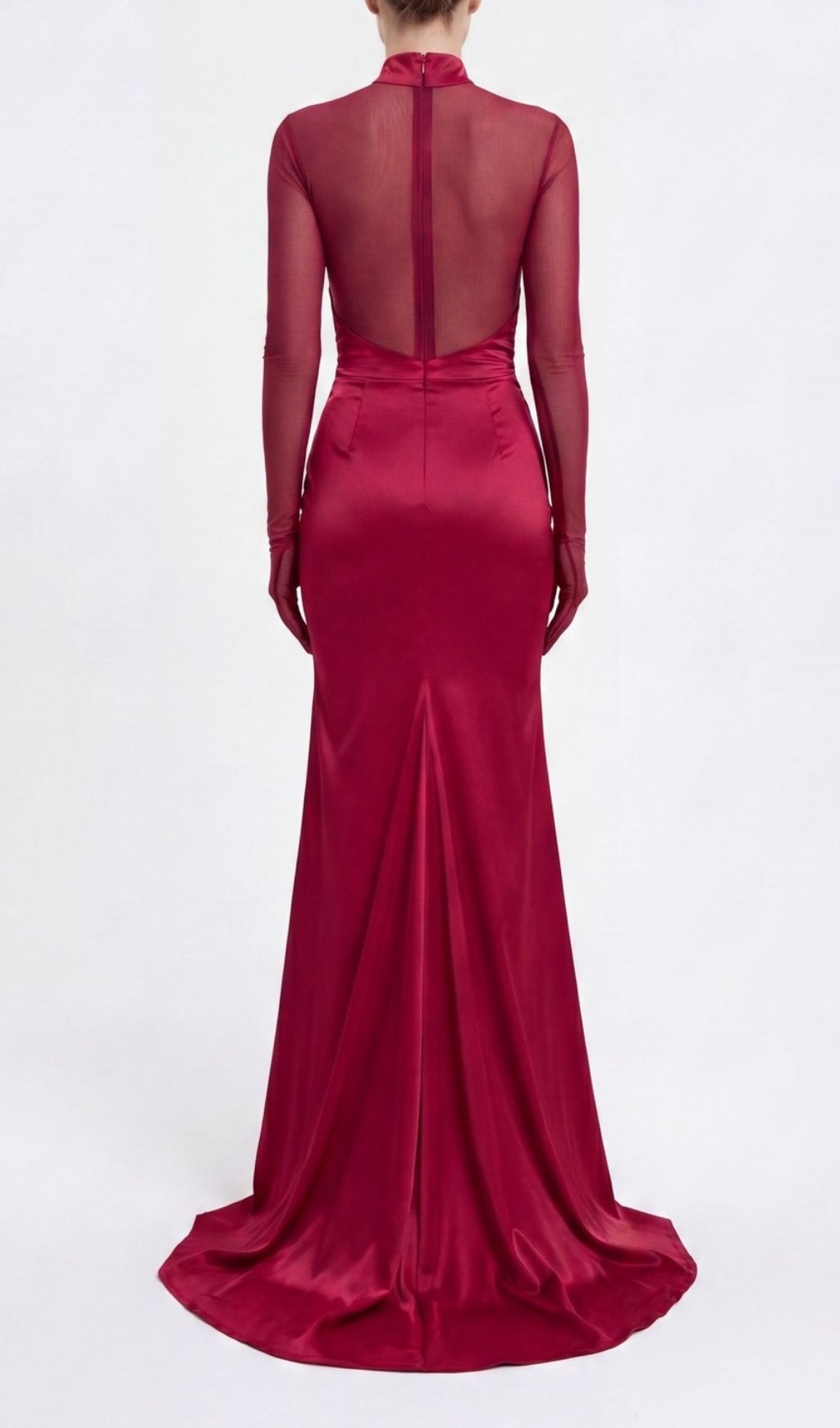 Fashionslee Women Khadiga Red Long Sleeve Gown