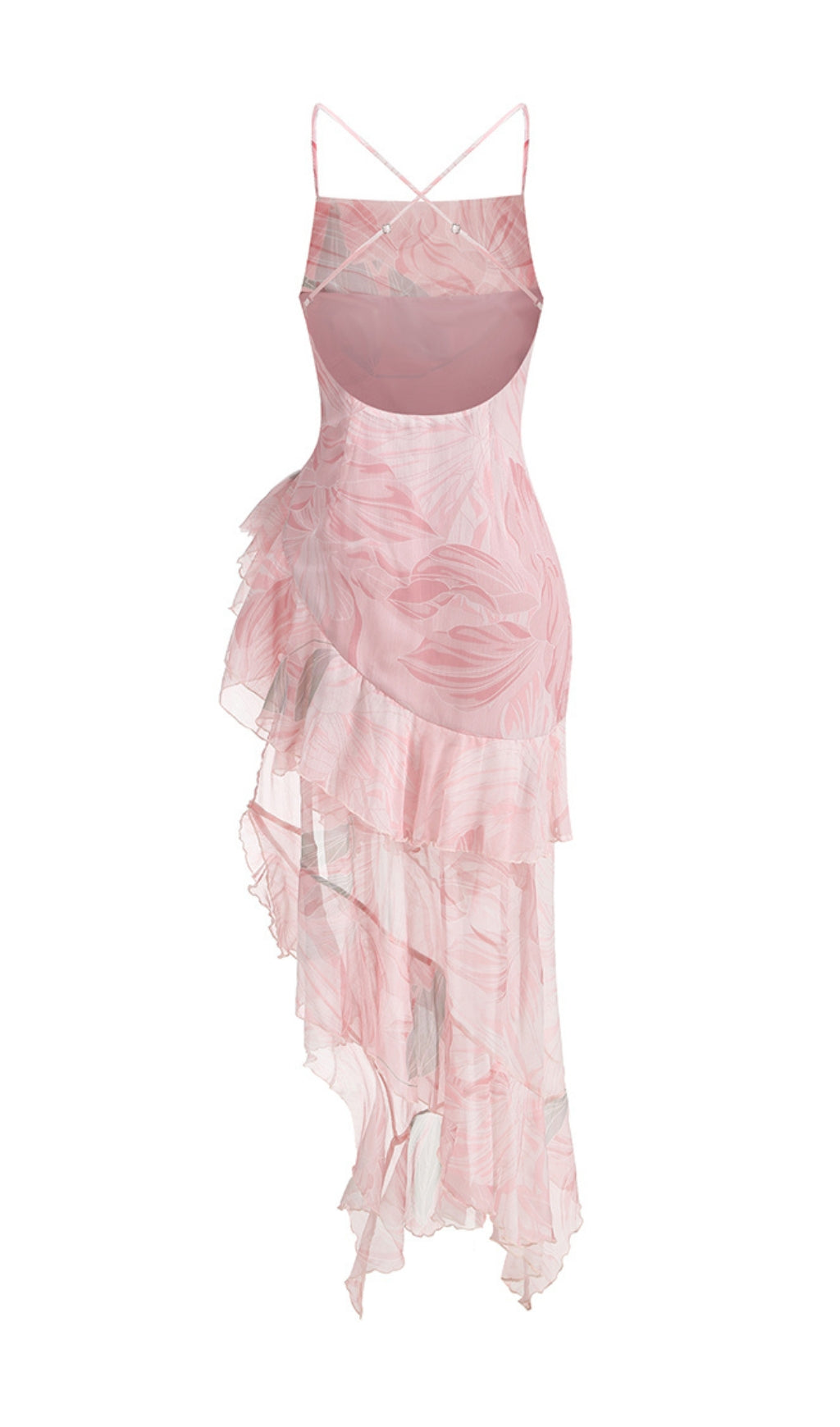 Fashionslee Women Brigid Floral Irregular Ruffle Hem Maxi Dress