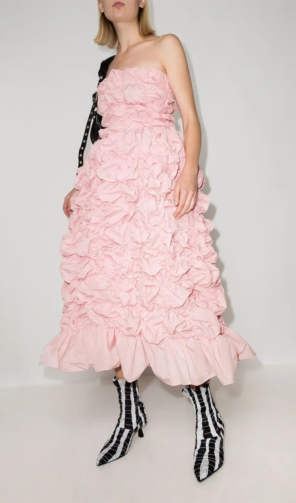 a96cd33181de43ef53074d0964a76d3d.jpeg Fashionslee Women Folding Ruffled Midi Dress In Pink