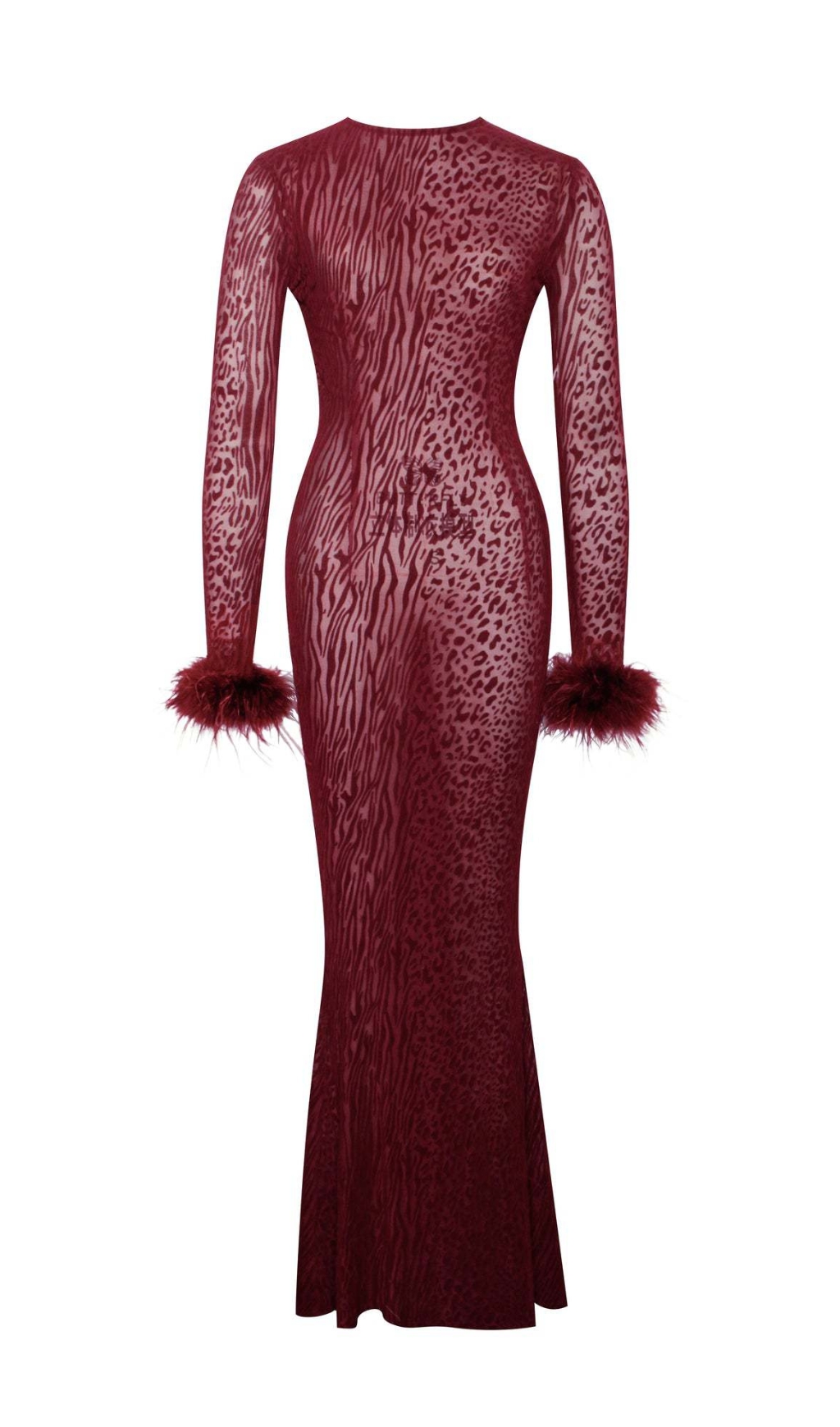 VINTAGE MESH FEATHER MAXI DRESS - OWNCI VINTAGE MESH FEATHER MAXI DRESS - OWNCI