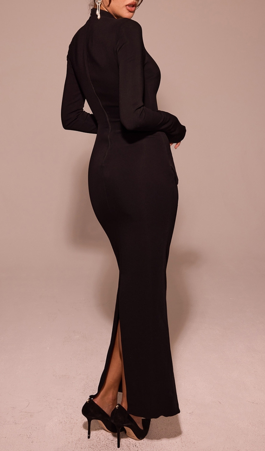 VIRAL BLACK TURTLENECK MAXI DRESS - OWNCI VIRAL BLACK TURTLENECK MAXI DRESS - OWNCI