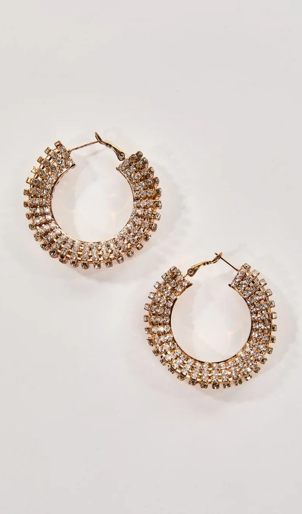 Fashionslee Women Oexryn Rhinestone Hoop Earrings In Gold