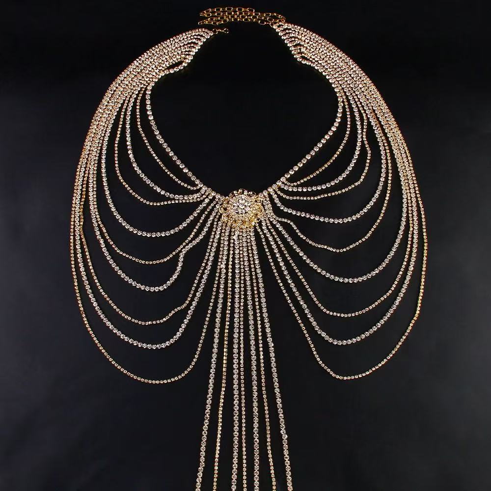 a9c54fe91926cdc146e9b8a8deebad9b.jpg Fashionslee Women Carrick Crystal Body Chain Skirt In Gold