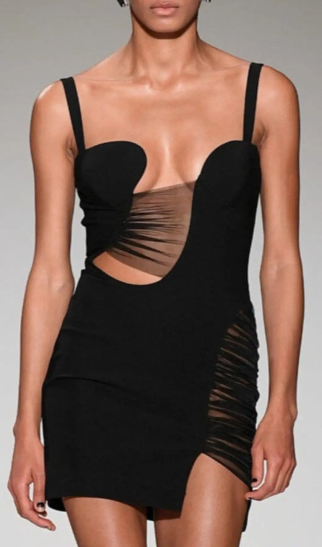 Fashionslee Women Cut Out Bandage Mini Dress In Black