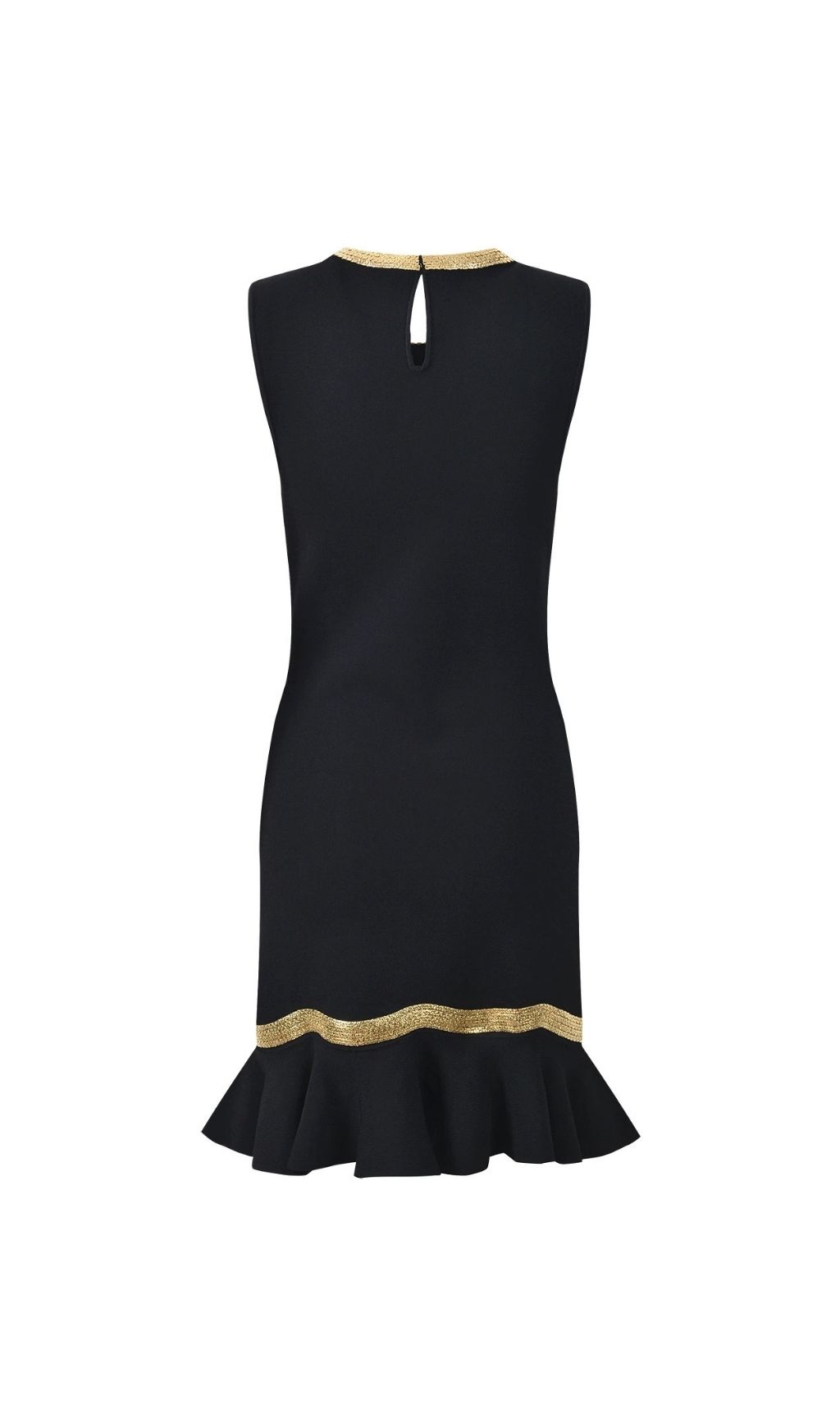 a9ca561fa8687e64b342caa8e47616dc.jpg Fashionslee Women Ophira Metal Chain Trim Knit Short Dress