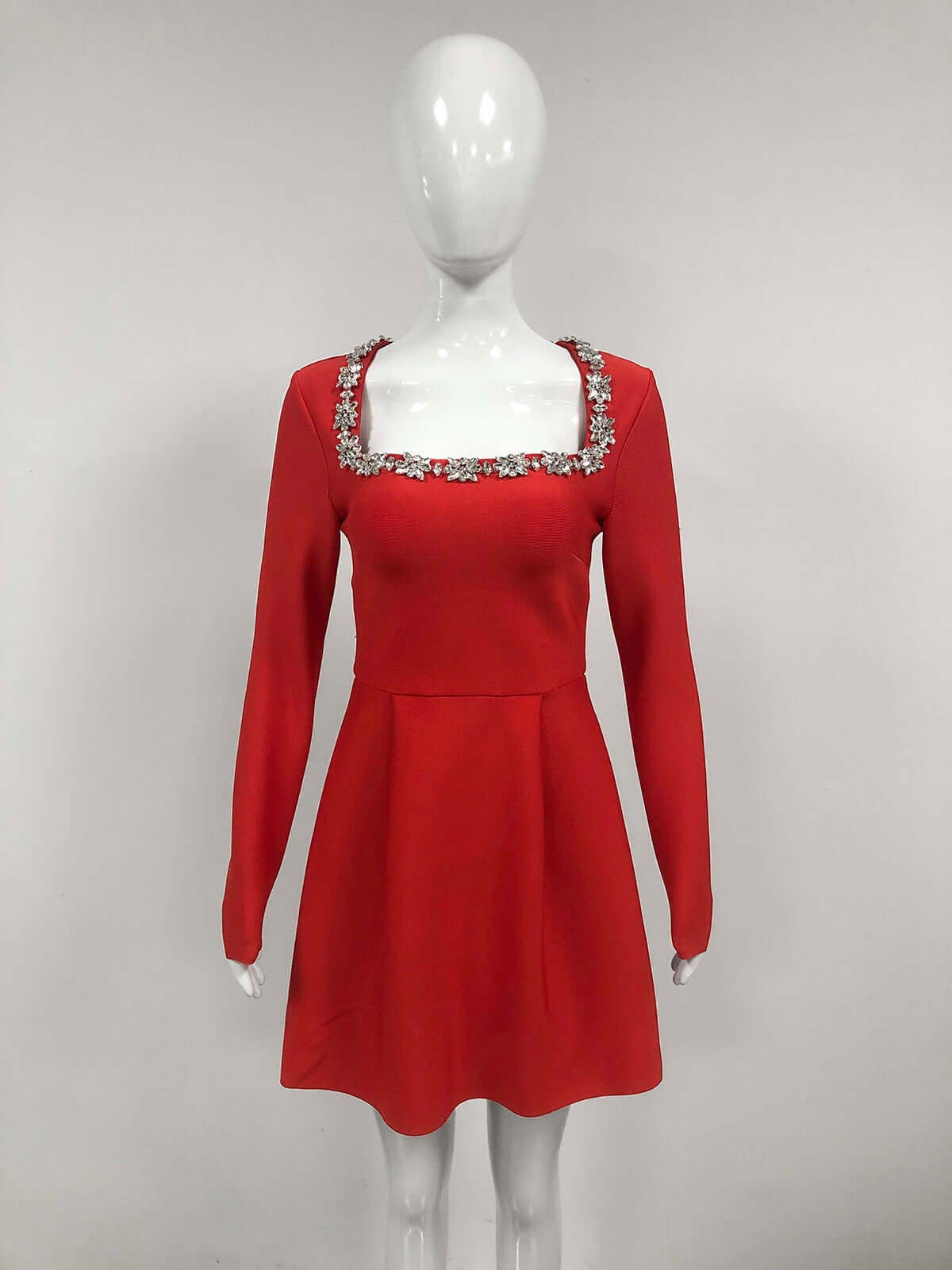 aa2448abe13db7cdd7fcea4fa213d8bd.jpeg Fashionslee Women Aramoana Red Crystal Decor Mini Dress