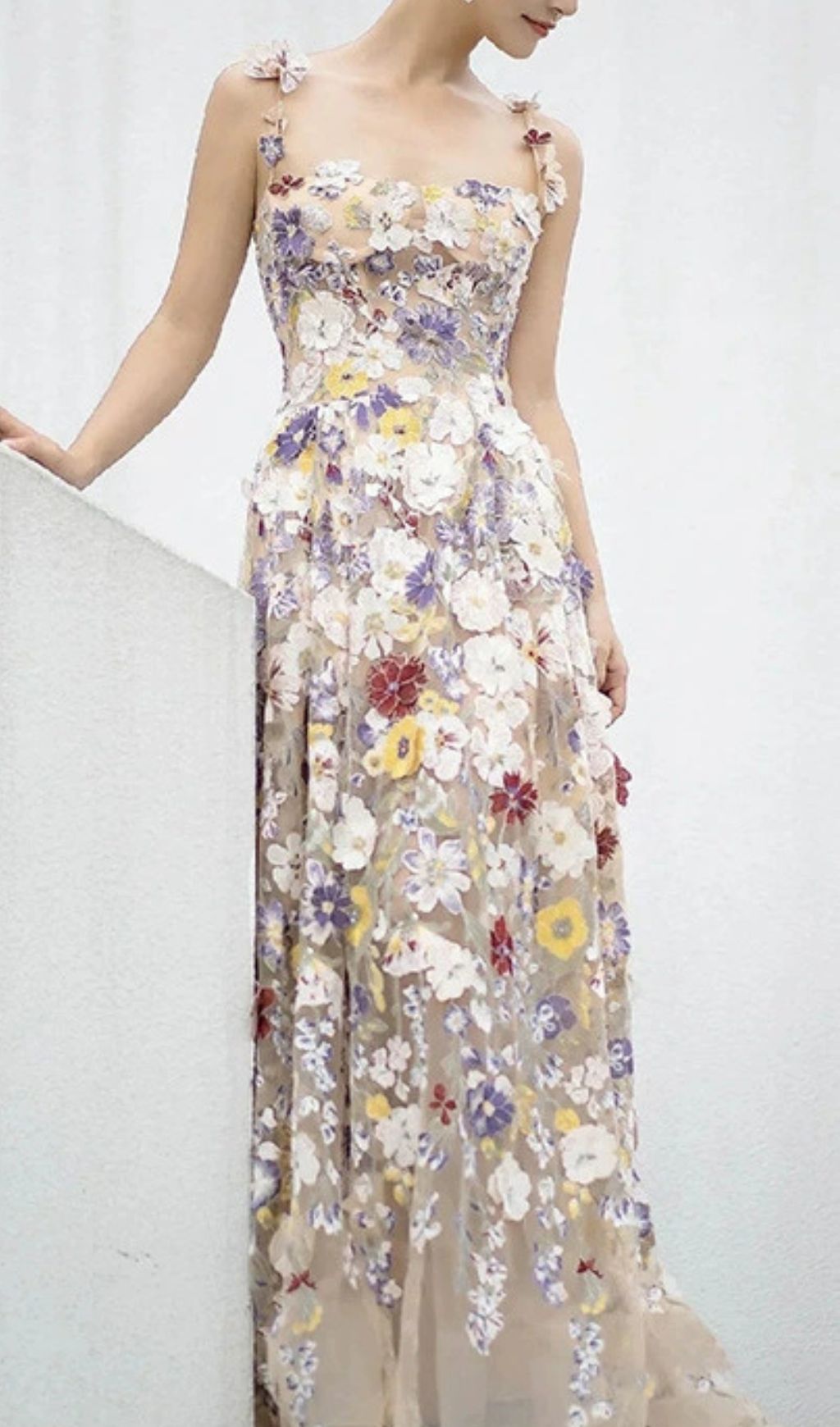 Fashionslee Women Jansje Strappy Flower Maxi Dress