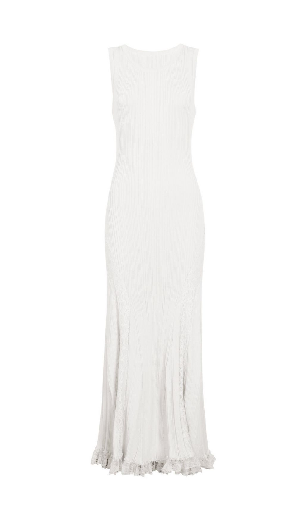 Fashionslee Women Kinzy White Sleeveless Lace Midi Dress