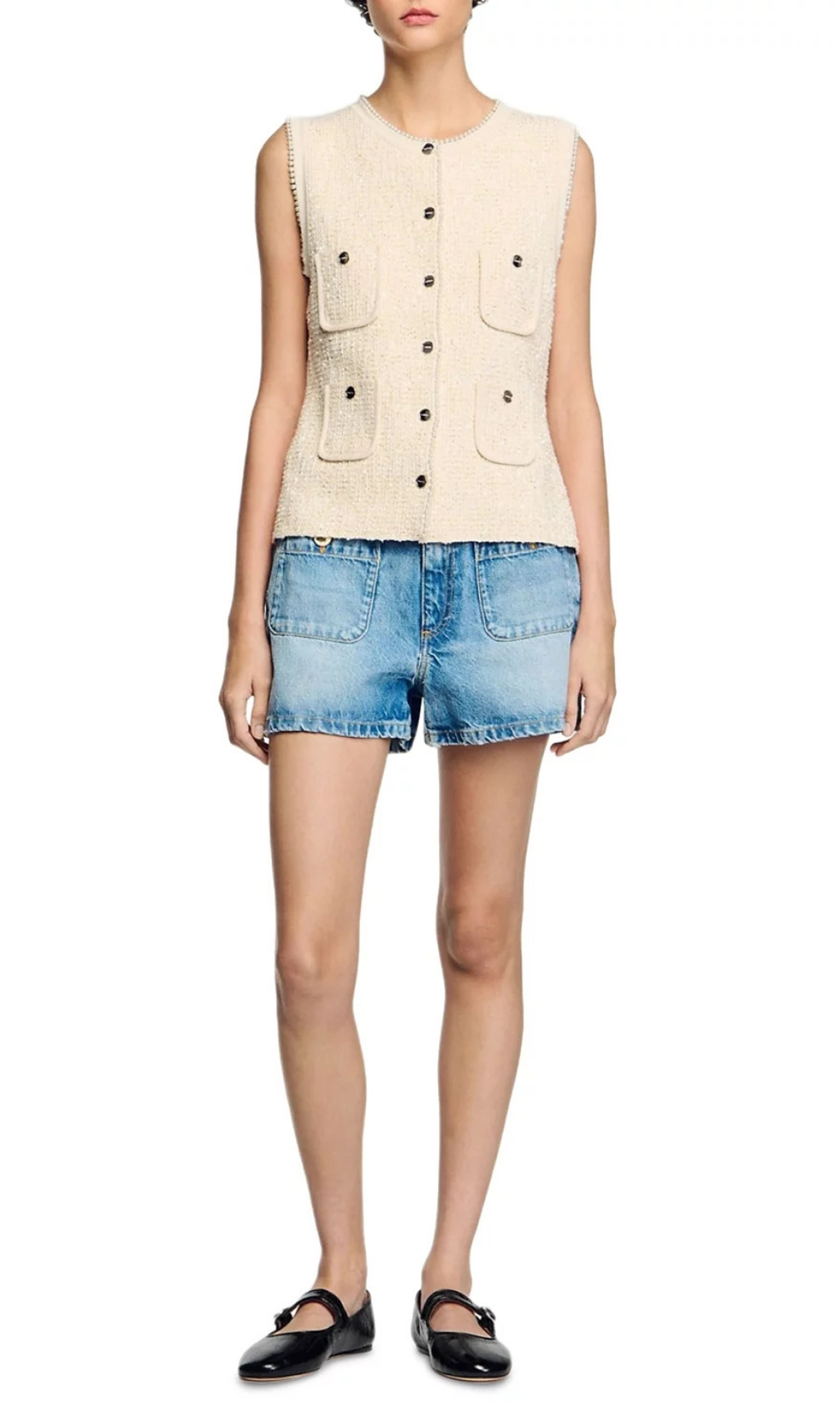 aa73d30f5af6a454d90169af301035de.jpg Fashionslee Women Decorative Tweed Waistcoat