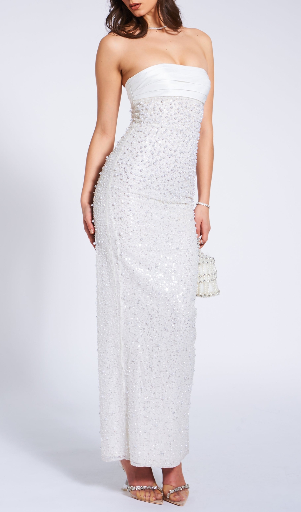aaba89c17165bbfc1596552b9c4c510b.jpg Fashionslee Women Alazne White Sequin Pearl Maxi Dress