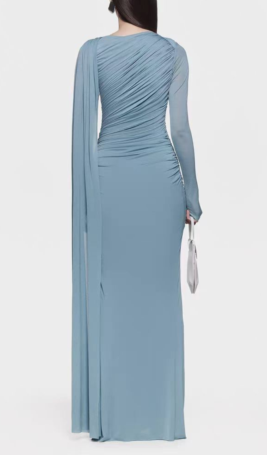 Fashionslee Women Hanayo Ruched Long Sleeve Maxi Dress