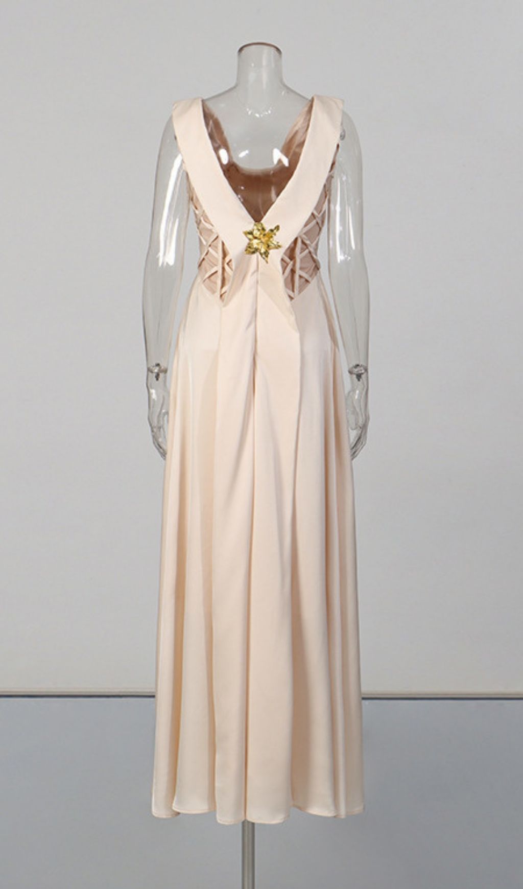 CHAMPAGNE VIRAL SLEEVELESS MAXI DRESS - OWNCI CHAMPAGNE VIRAL SLEEVELESS MAXI DRESS - OWNCI