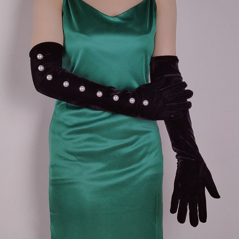 abf4cbfa6b0ffe4a7f604c07d7e521fe.jpeg Fashionslee Women Black Pearl Embellished Gloves