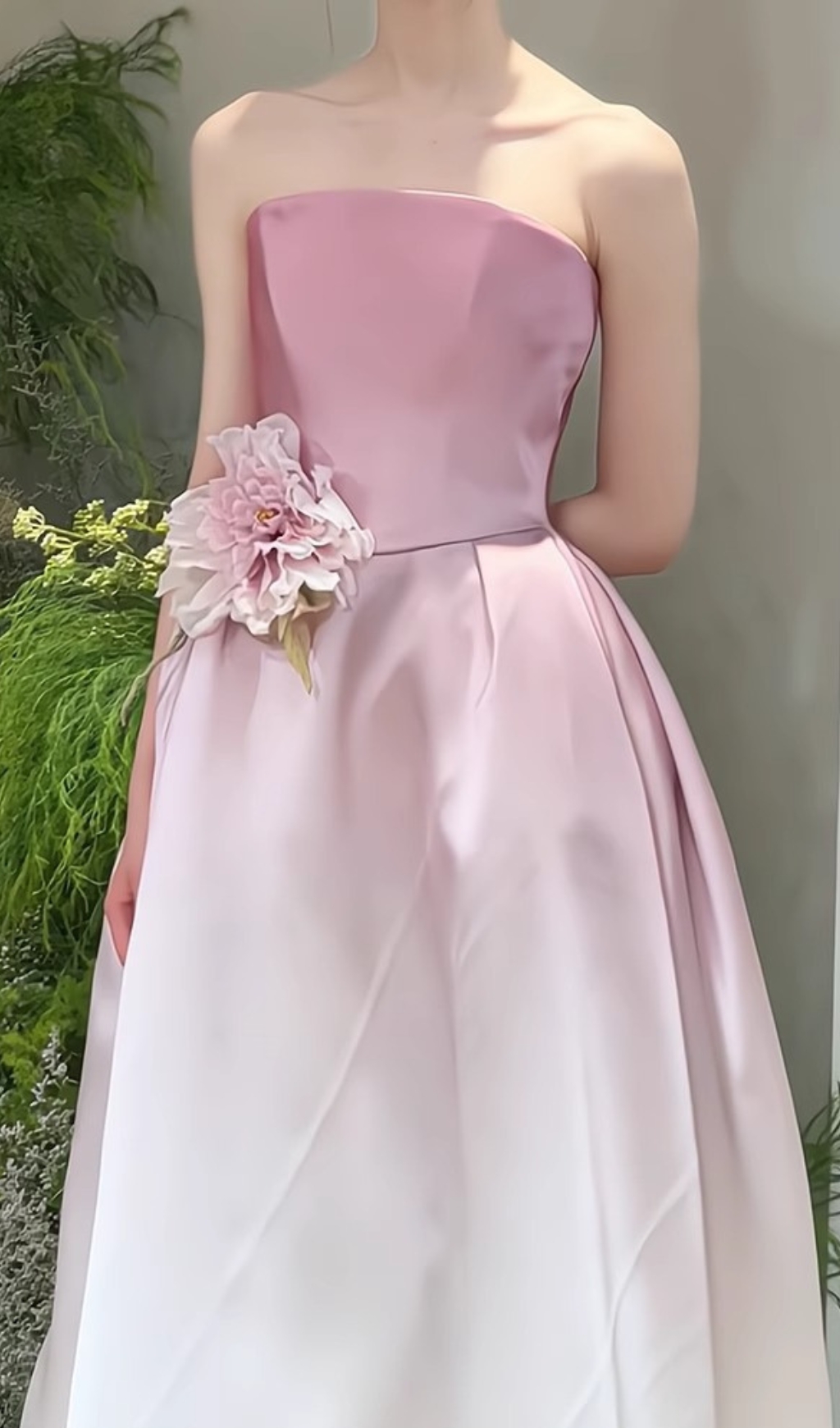 ac23b519bc271fd093a73b6abe52d6ce.jpg Fashionslee Women Biddy Pink Strapless Flower Gown
