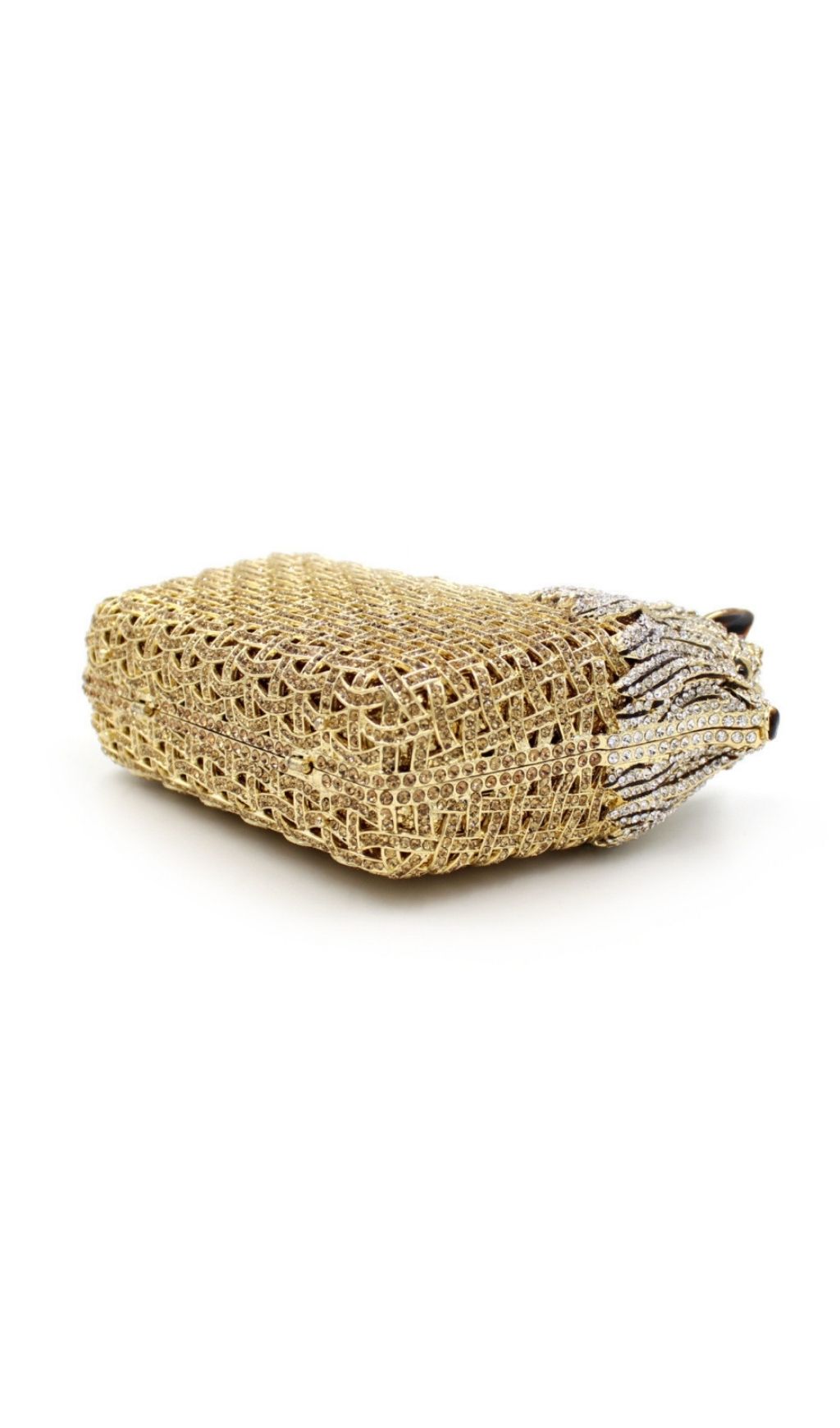 Fashionslee Women Khamani Gold Dog Diamante Bag