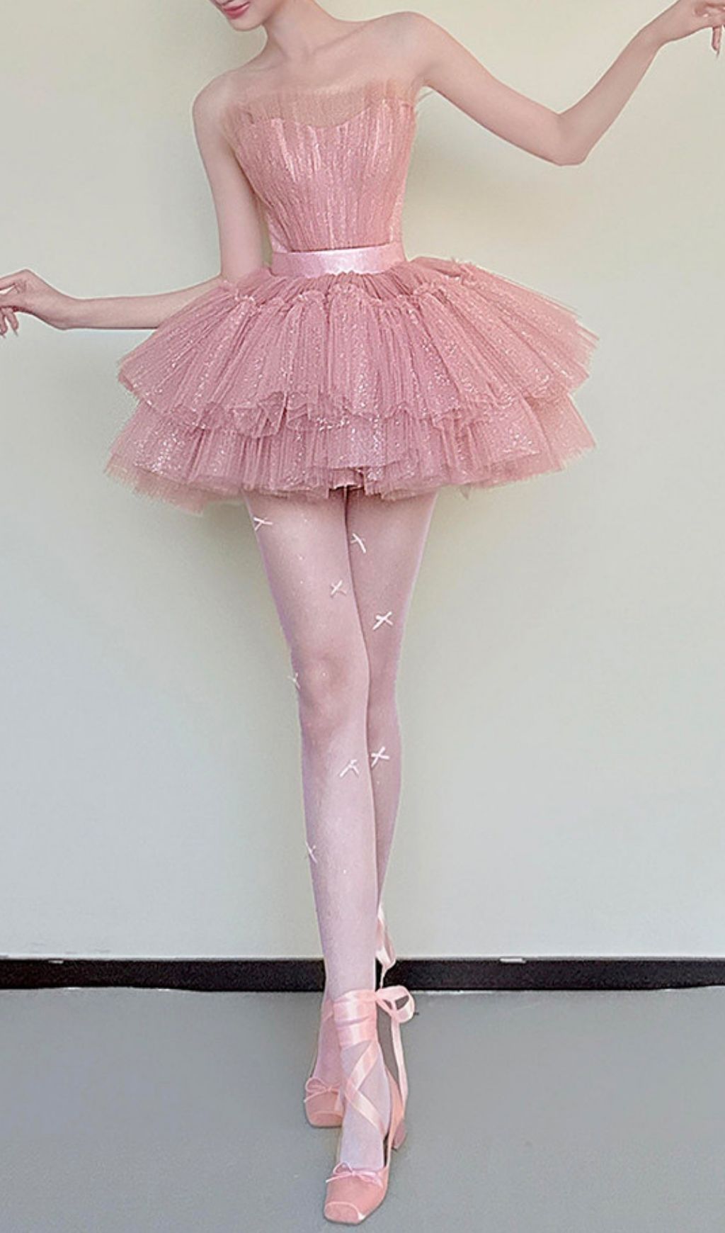 Fashionslee Women Kármen Pink Mesh Mini Dress