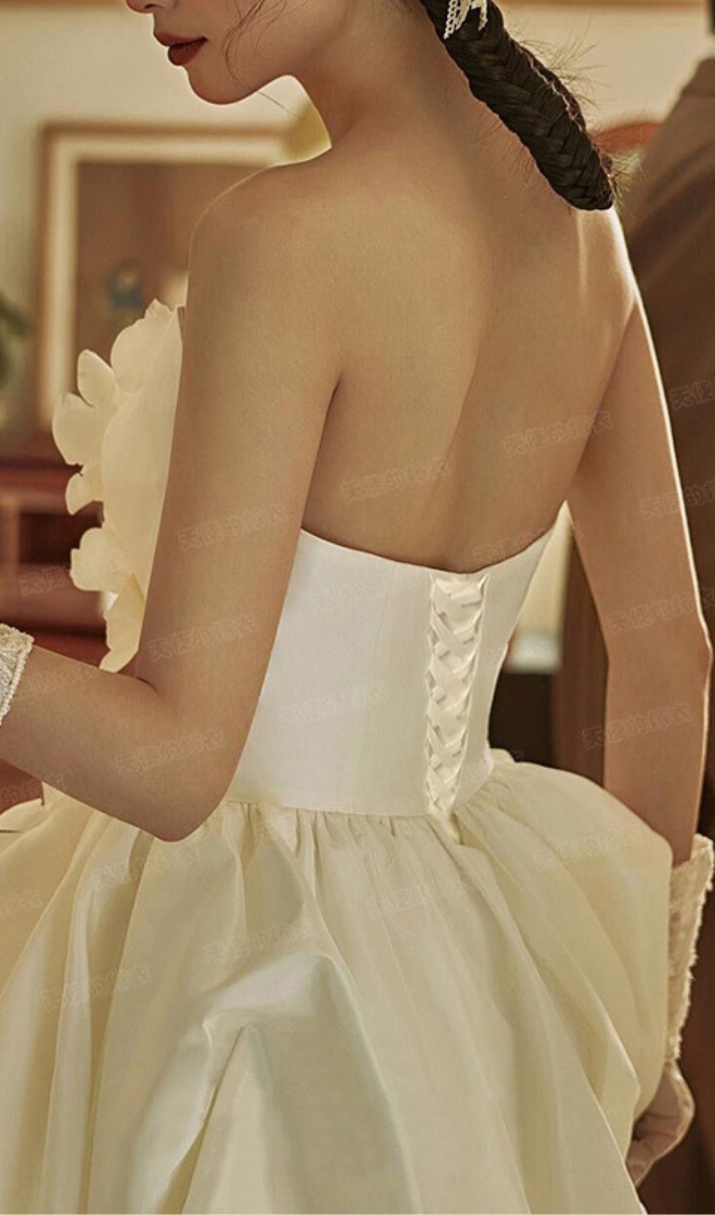 ad5dae7865a82c5acdf483194afee0c8.jpg Fashionslee Women Dalal White Strapless Petal Wedding Dress