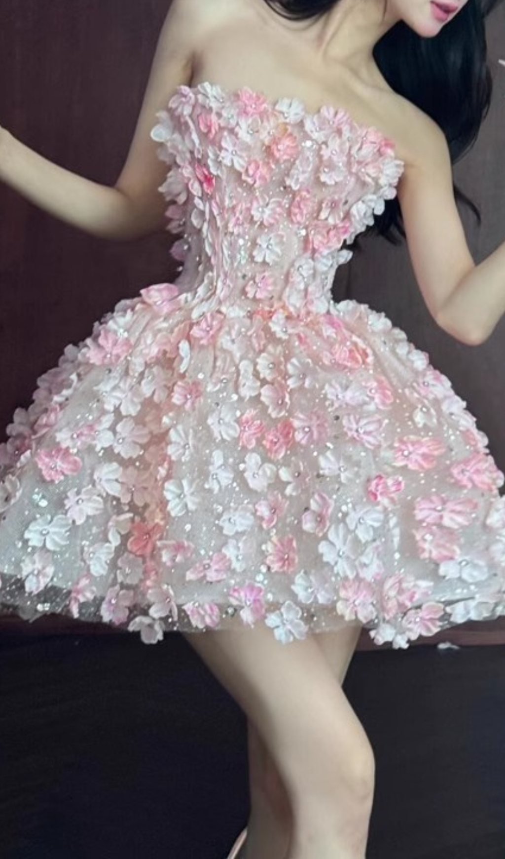 ad5e491ba757b2d59c3144e2436f187b.jpg Fashionslee Women Breeze Strapless Flower Mini Dress