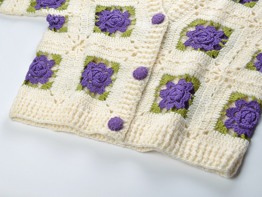 VINTAGE FLOWER KNIT CARDIGAN – TRENDING - OWNCI VINTAGE FLOWER KNIT CARDIGAN – TRENDING - OWNCI
