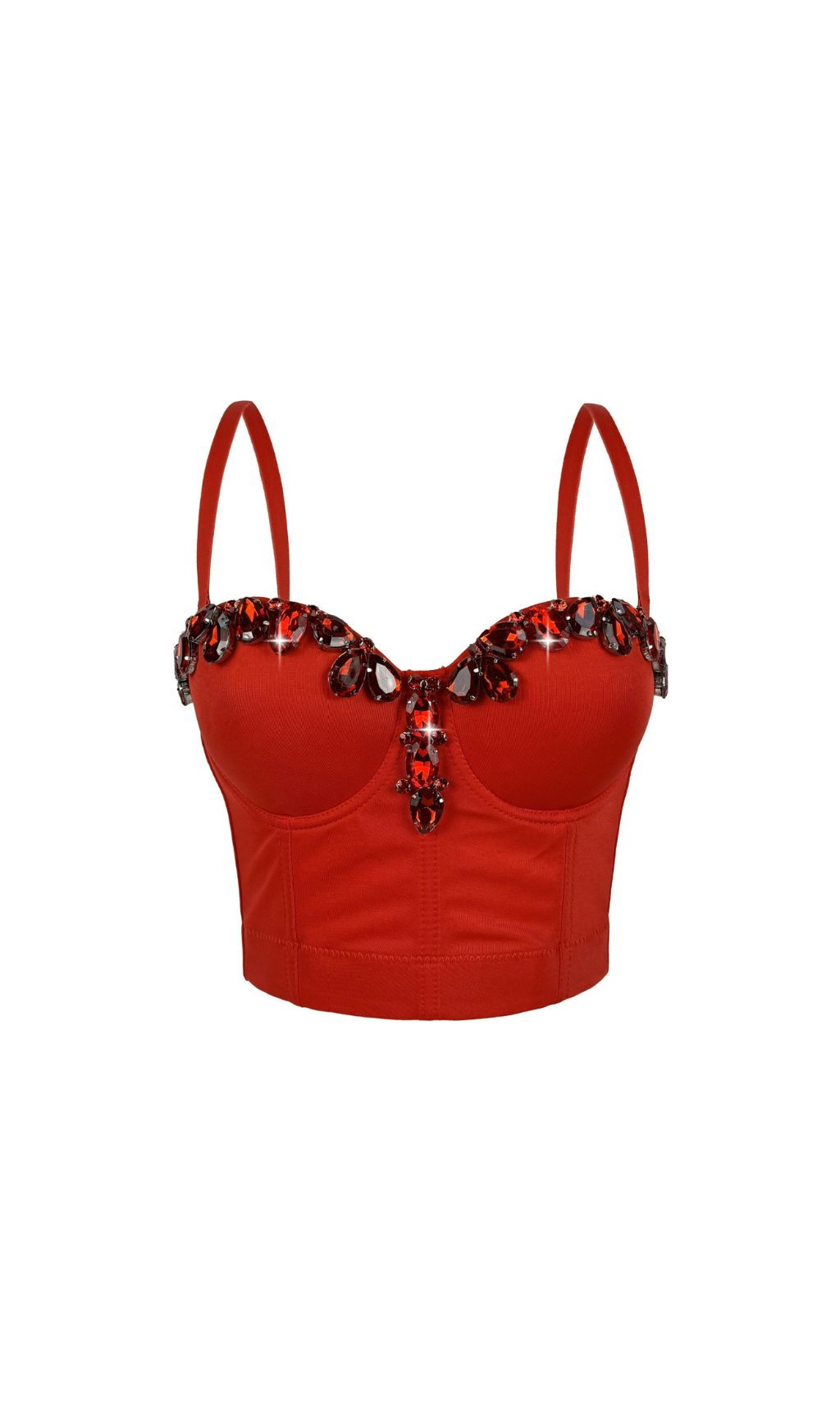 Fashionslee Women Jelena Diamante Crop Top
