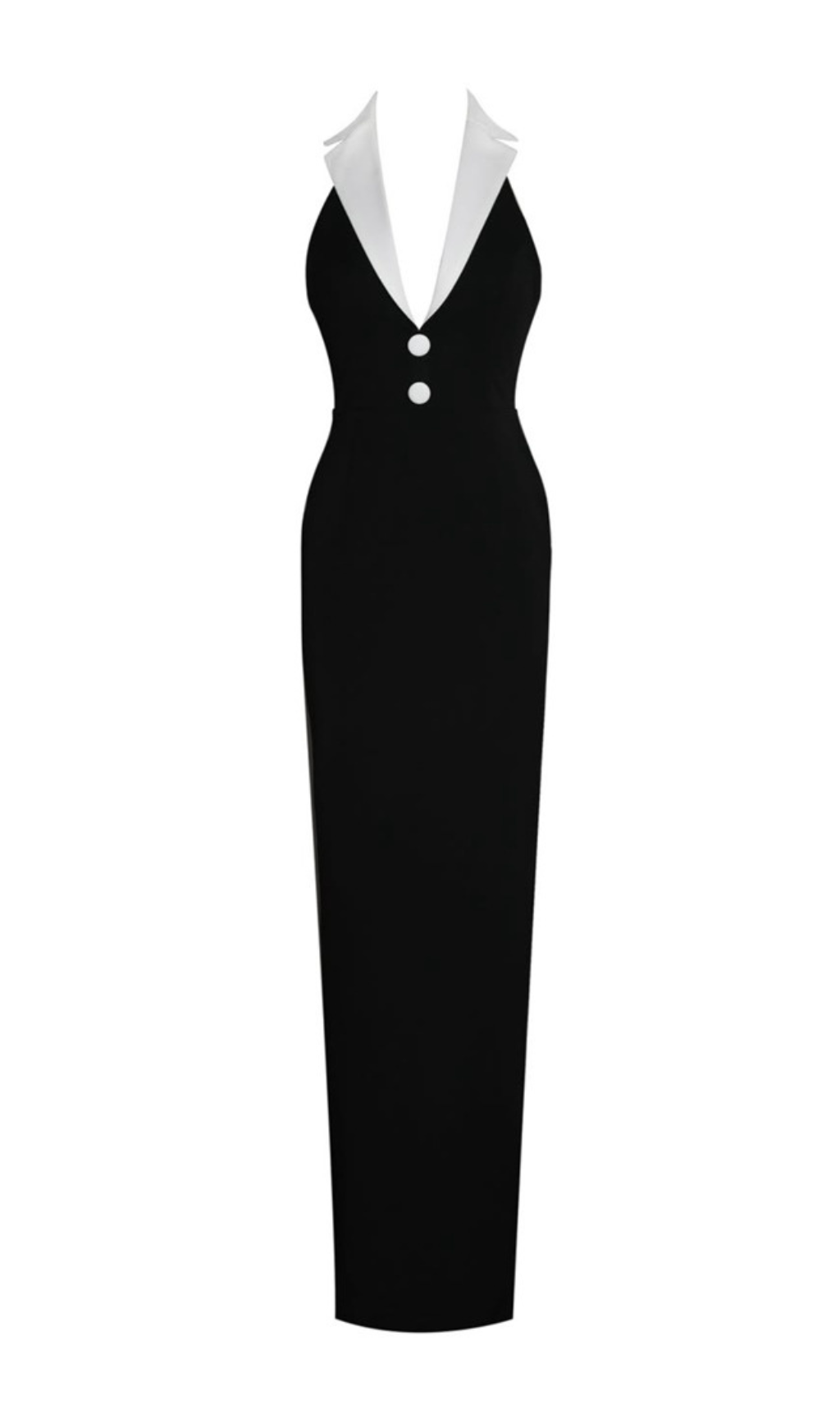 Fashionslee Women Gaetane Black Halter Bandage Maxi Dress