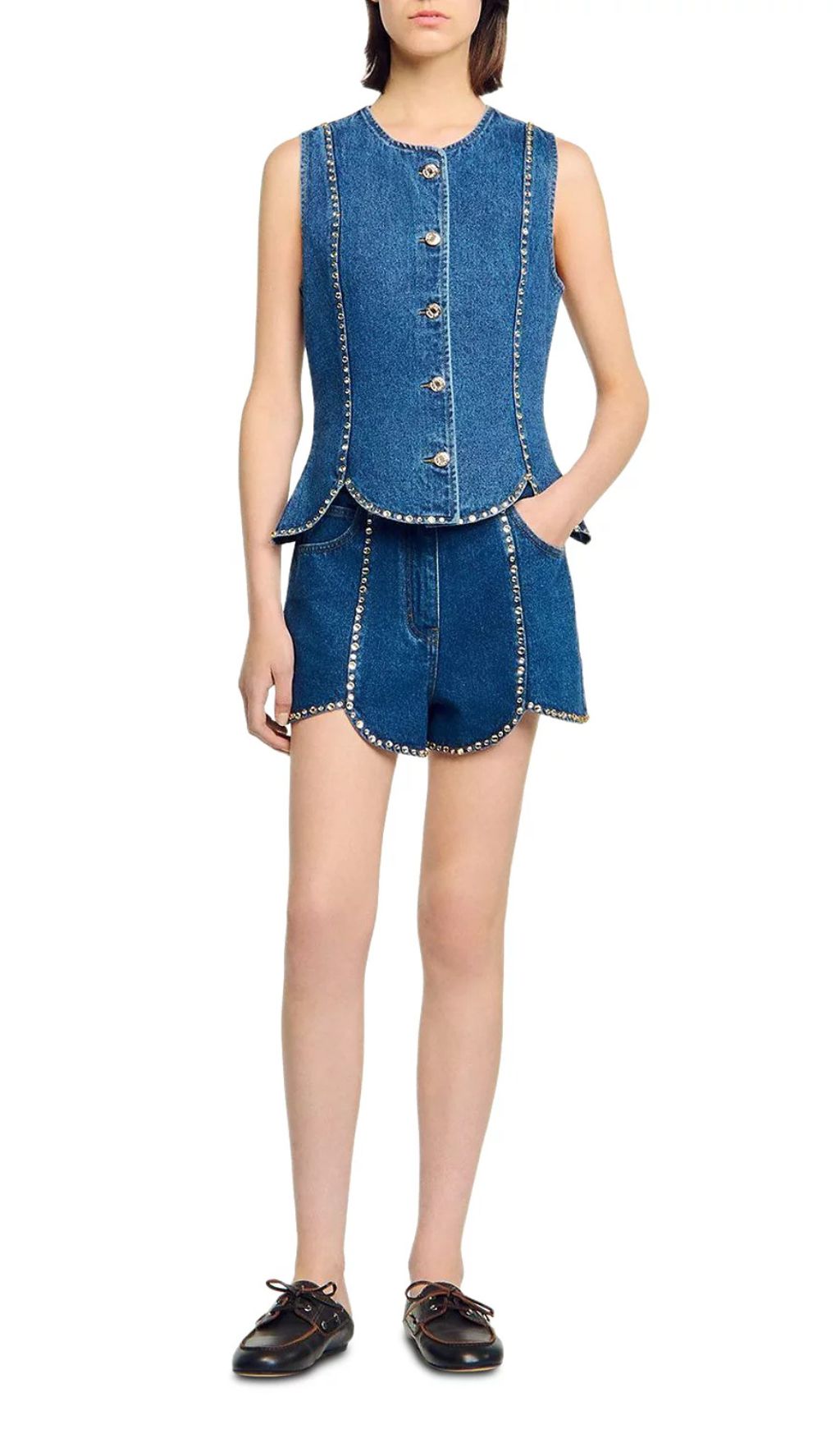 ae0ca686c65f75d46fe5db2569275c4b.jpg Fashionslee Women Rhinestone Denim Top