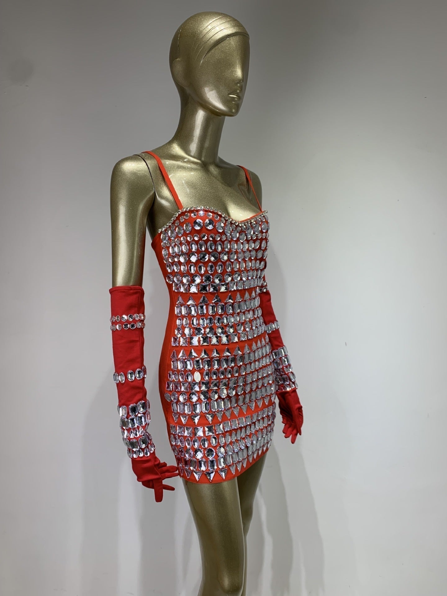 ae42069fe854f3782258d7e68a4760b2.jpeg Fashionslee Women Abdon Red Crystal Embellished Dress With Gloves