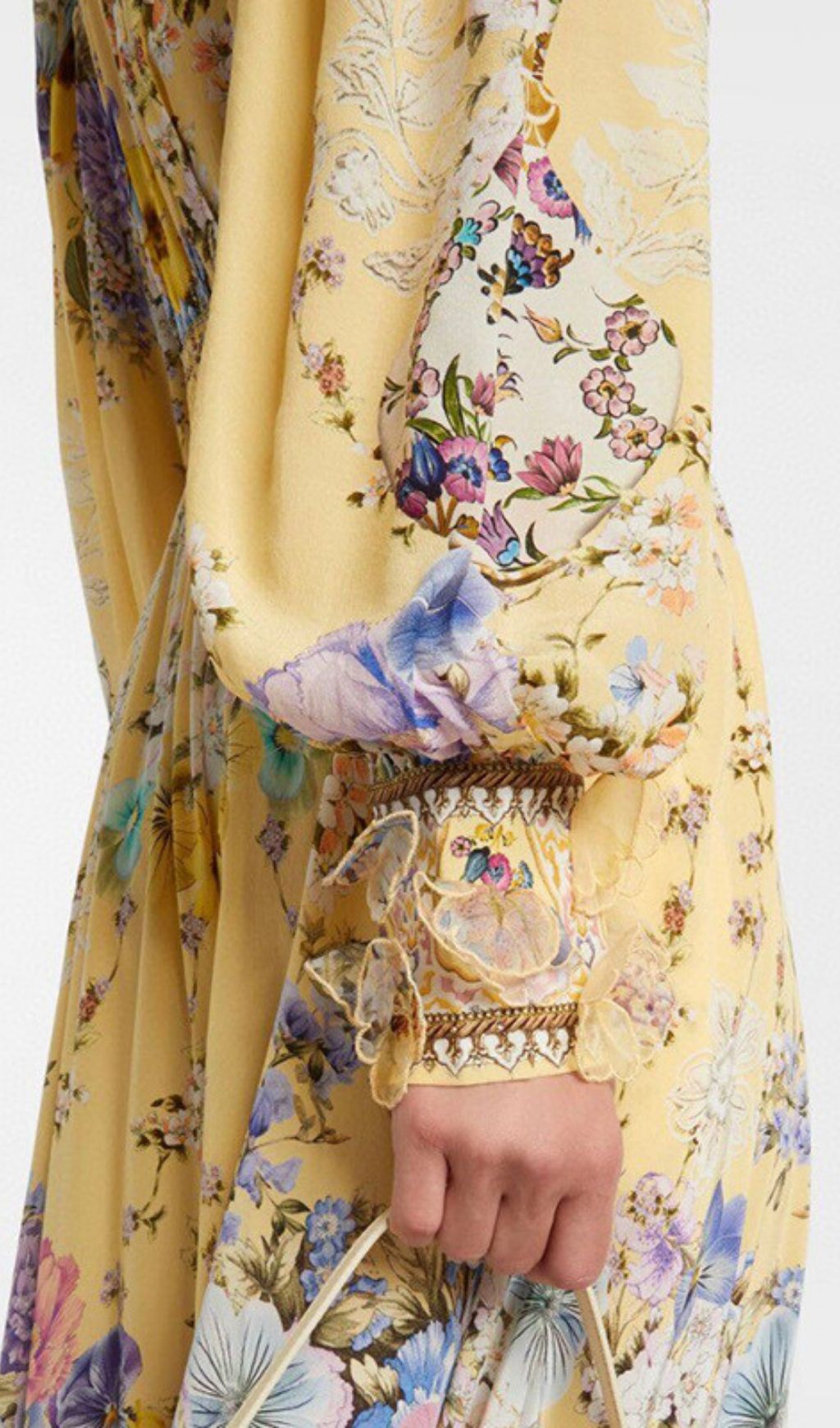 Fashionslee Women Kayli Yellow Floral Long Sleeve Maxi Dress