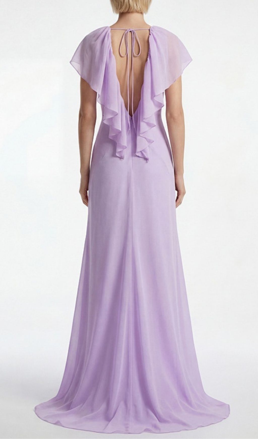 Fashionslee Women Simona Deep V-Neck Backless Maxi Dress in Purple