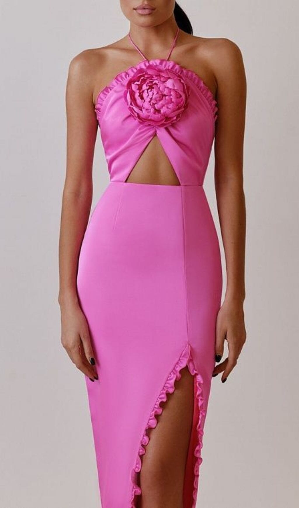 ae97fd0464688a59ee88e0f1b2547b84.jpeg Fashionslee Women Floral Embellished Slit Midi Dress In Pink