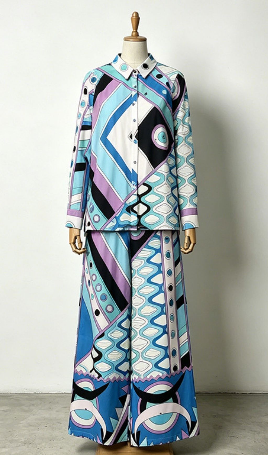 aee823edbb903e203b71702244199079.jpg Fashionslee Women Kiyoto Blue Printed Two-Piece Set