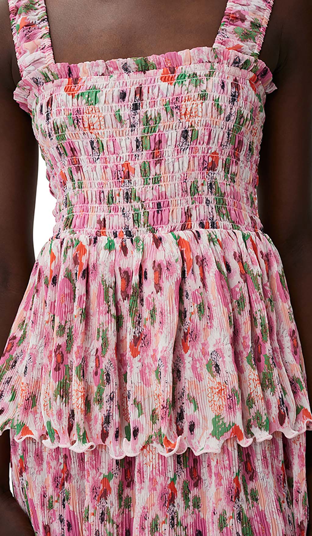 af37ae0152774db6a644633c92e4e9f3.jpeg Fashionslee Women Floral-Appliqué Tiered Midi Dress In Pink